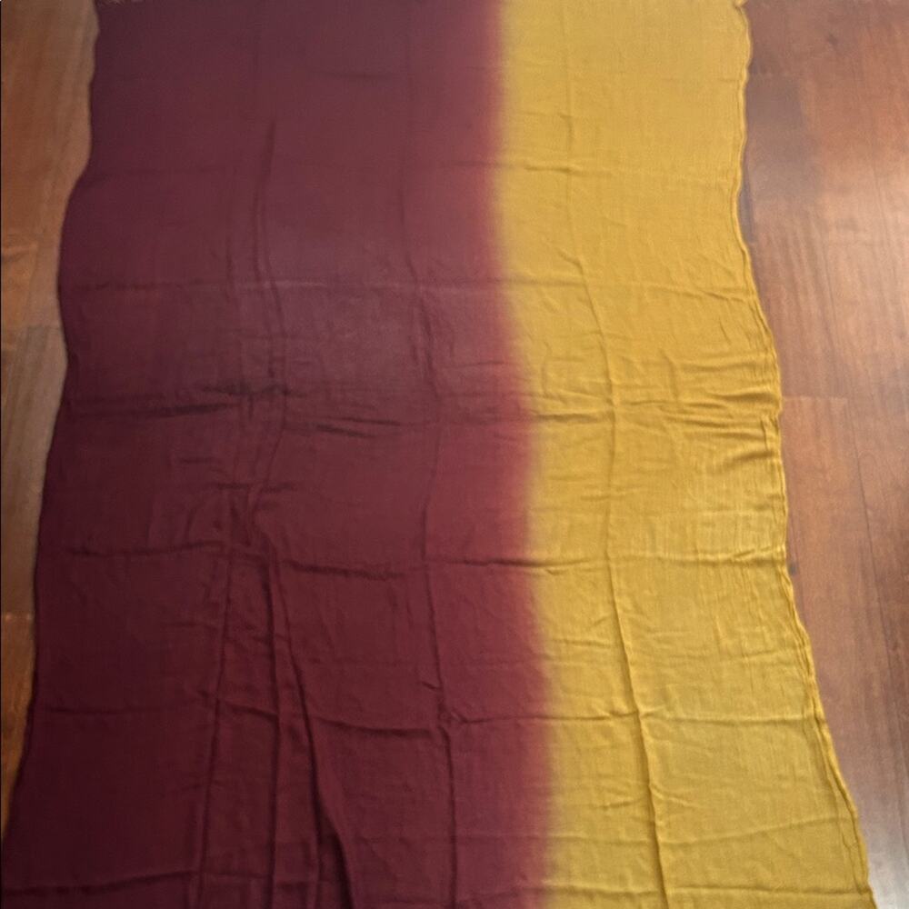 Two-Tone Ombre Scarf, Semi Transparent and Gauzy, Oversized Rectangle